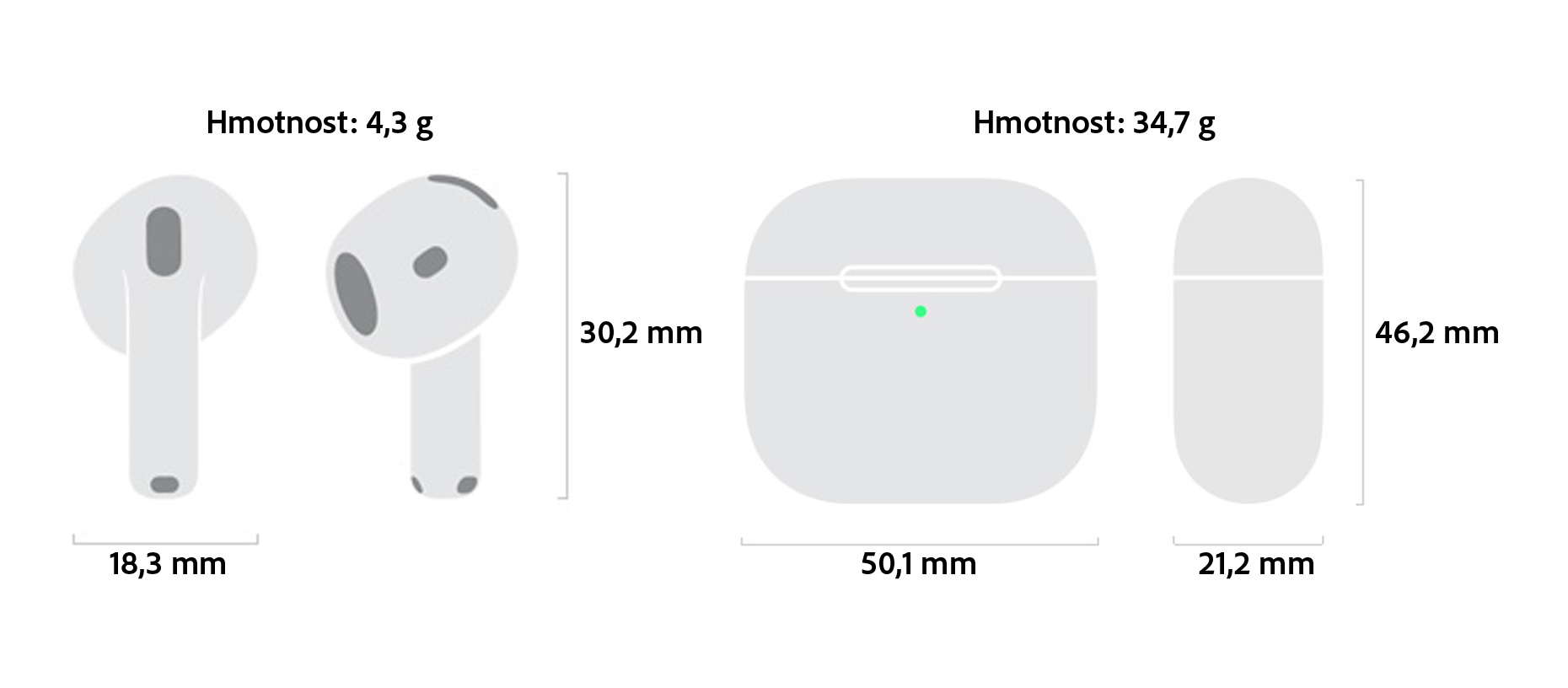 AirPods 4 - Dimensions